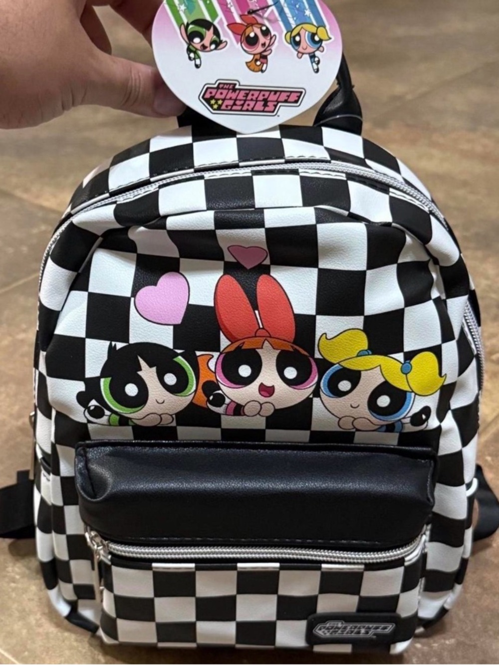 Powerpuff Girls Black & White Check Mini Backpack